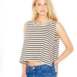 We The Free x Free People  Black and ivory Striped  madness muscle Top